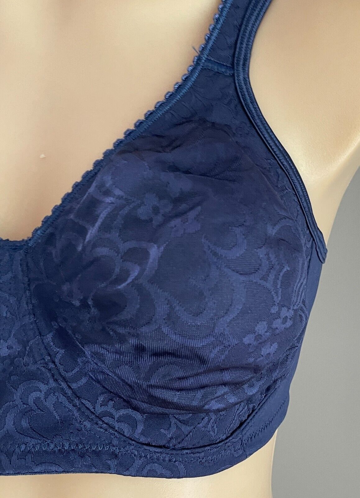 PLAYTEX Bra 18C Wire Free Blue Jacquard Fabric Ultimate Lift and Support 18 C