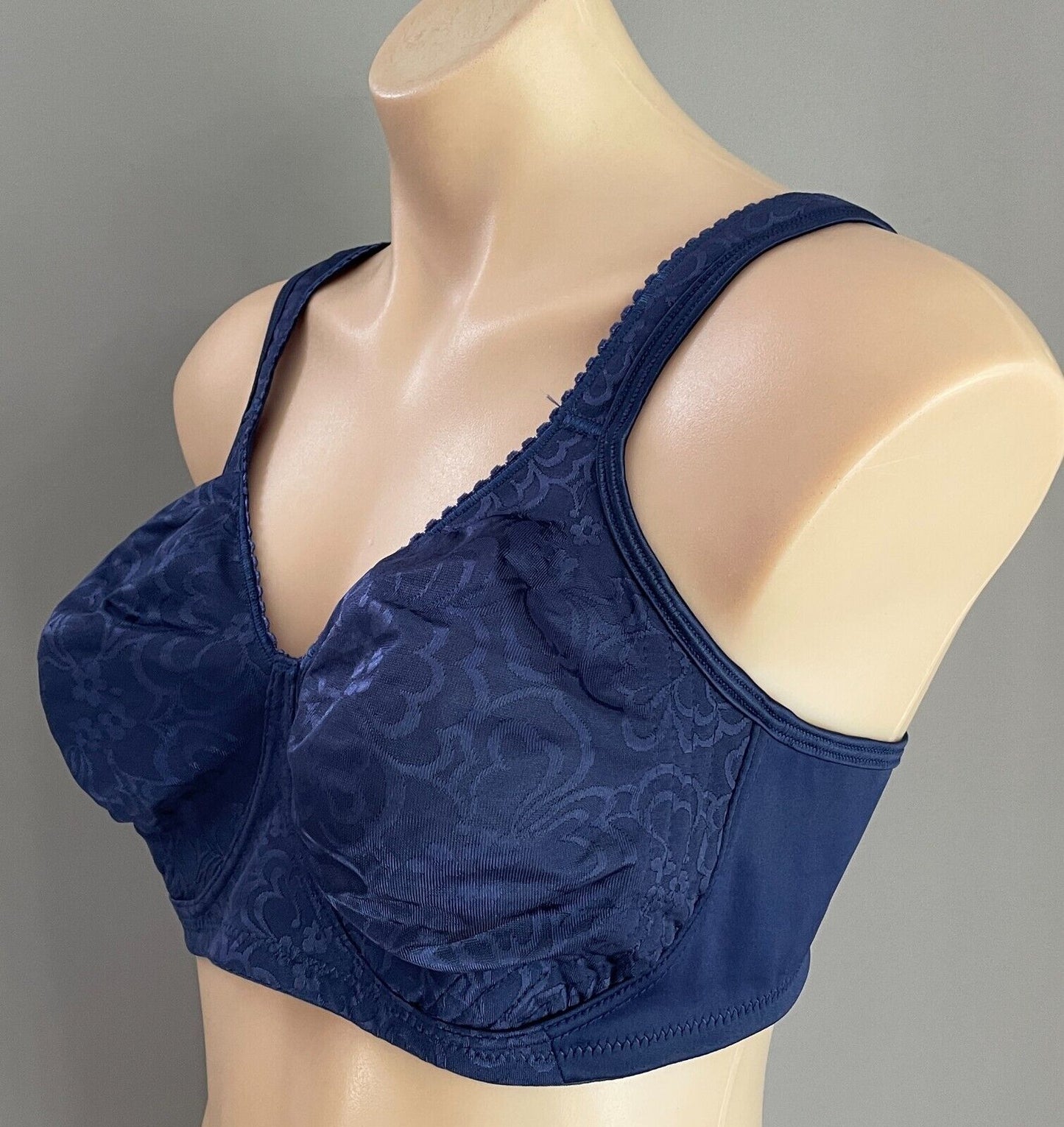 PLAYTEX Bra 18C Wire Free Blue Jacquard Fabric Ultimate Lift and Support 18 C