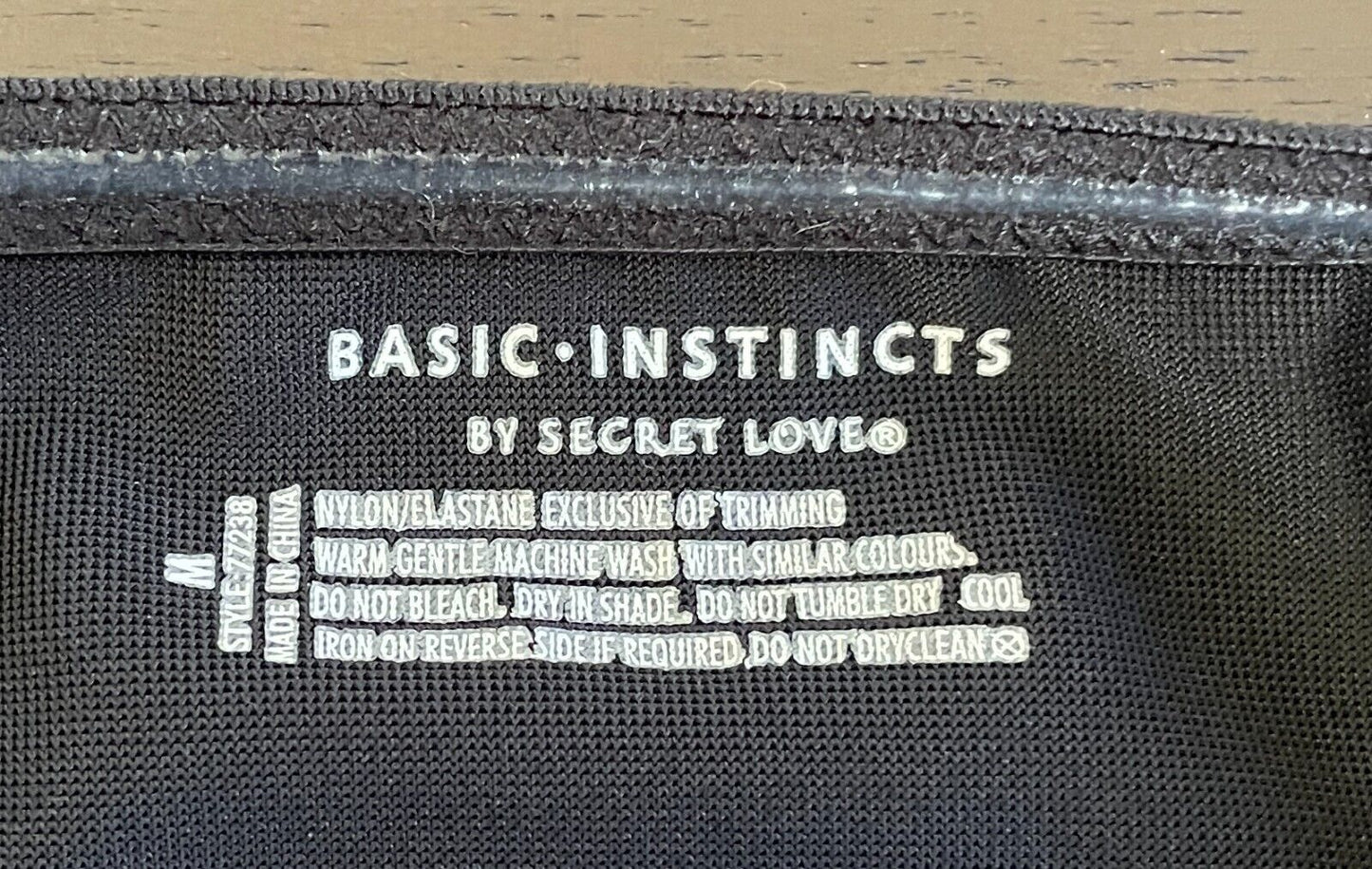 BASIC INSTINCTS ShapeWear Black Control Briefs Pants Tummy Waist Trimmer Size M