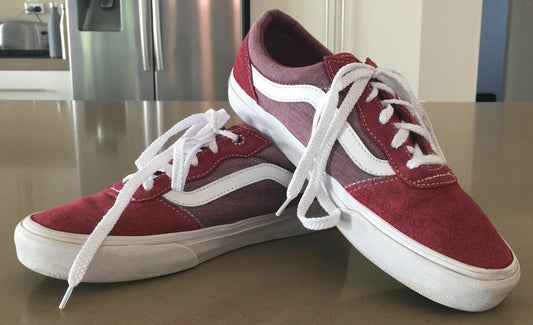VANS Shoes Lace Up Sneakers Burgundy Old Skool Size US Mens 7 UK6 EU39 25cm