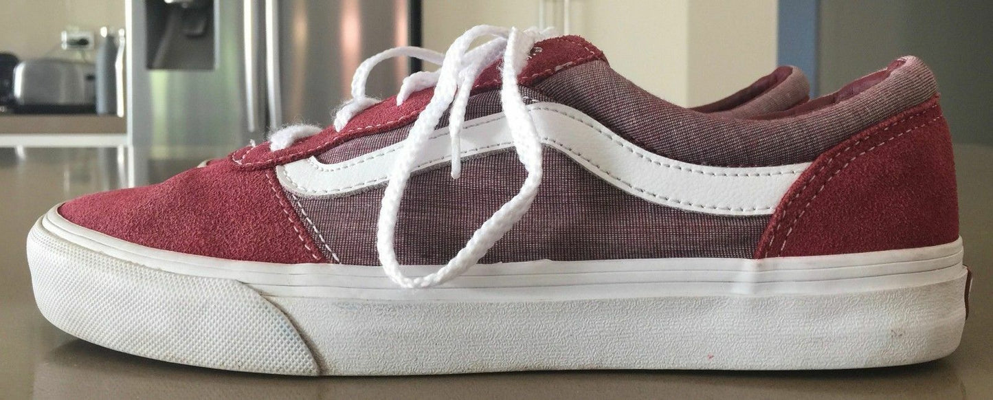 VANS Shoes Lace Up Sneakers Burgundy Old Skool Size US Mens 7 UK6 EU39 25cm