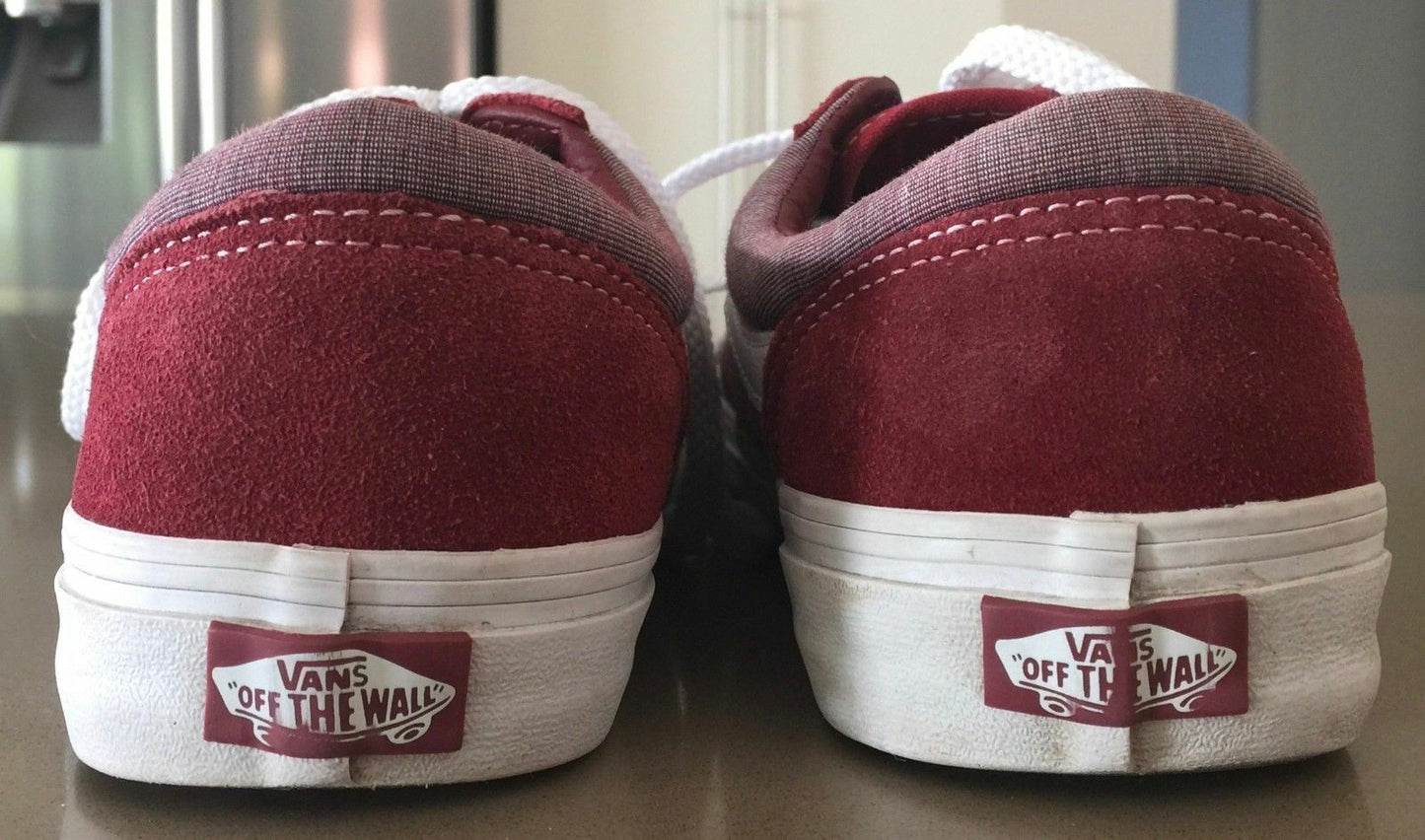 VANS Shoes Lace Up Sneakers Burgundy Old Skool Size US Mens 7 UK6 EU39 25cm