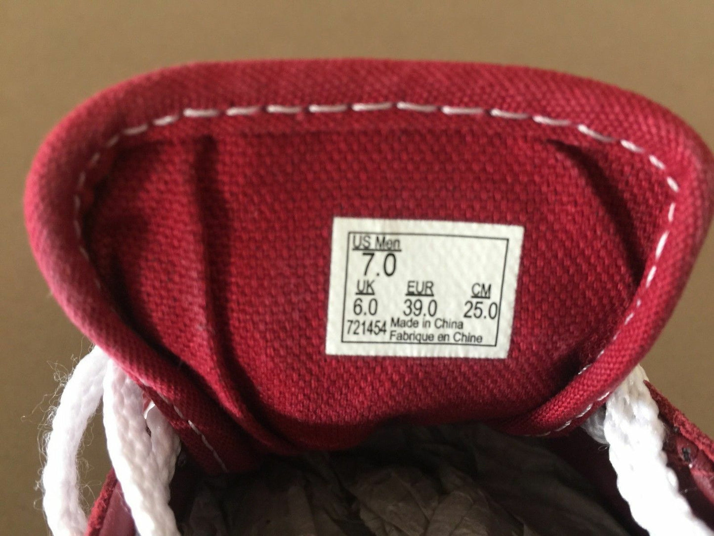 VANS Shoes Lace Up Sneakers Burgundy Old Skool Size US Mens 7 UK6 EU39 25cm
