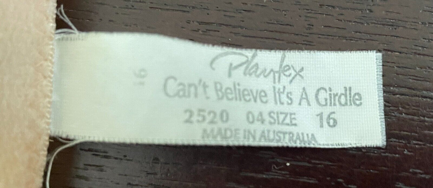PLAYTEX Can't Believe Its A Girdle Suspender Belt Beige Open Bottom Size 16 Vtg