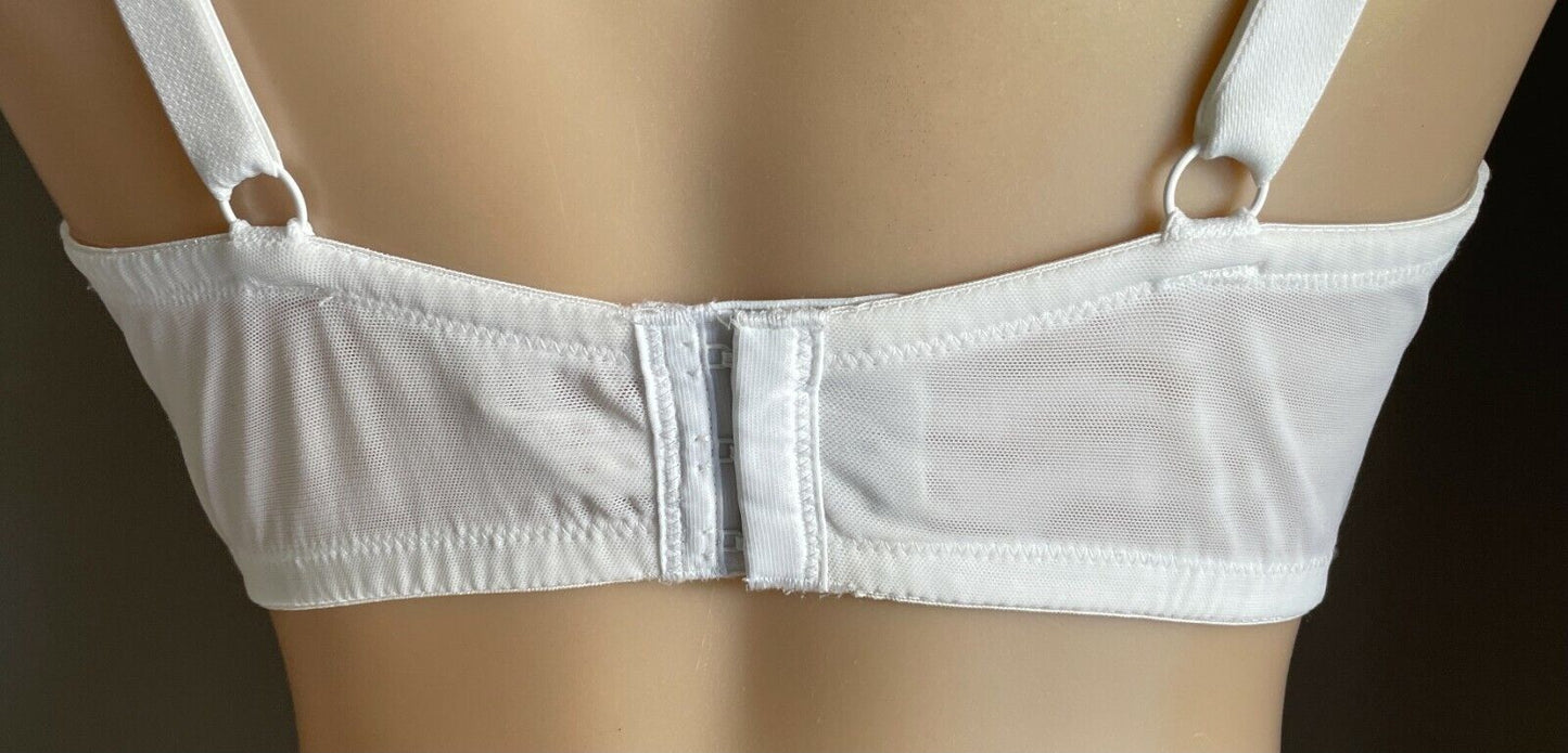BRAS n THINGS Bra 16DD Underwire Bra White Net Lace Trim Ladies 38DD Intimates