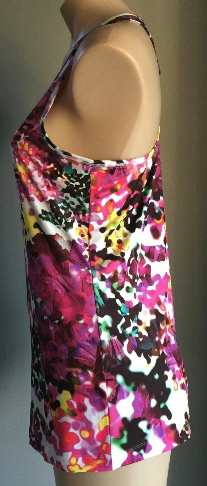 ADIDAS Shock Tank Top Pink Colourful Floral Print Ladies Size S 10 NEW