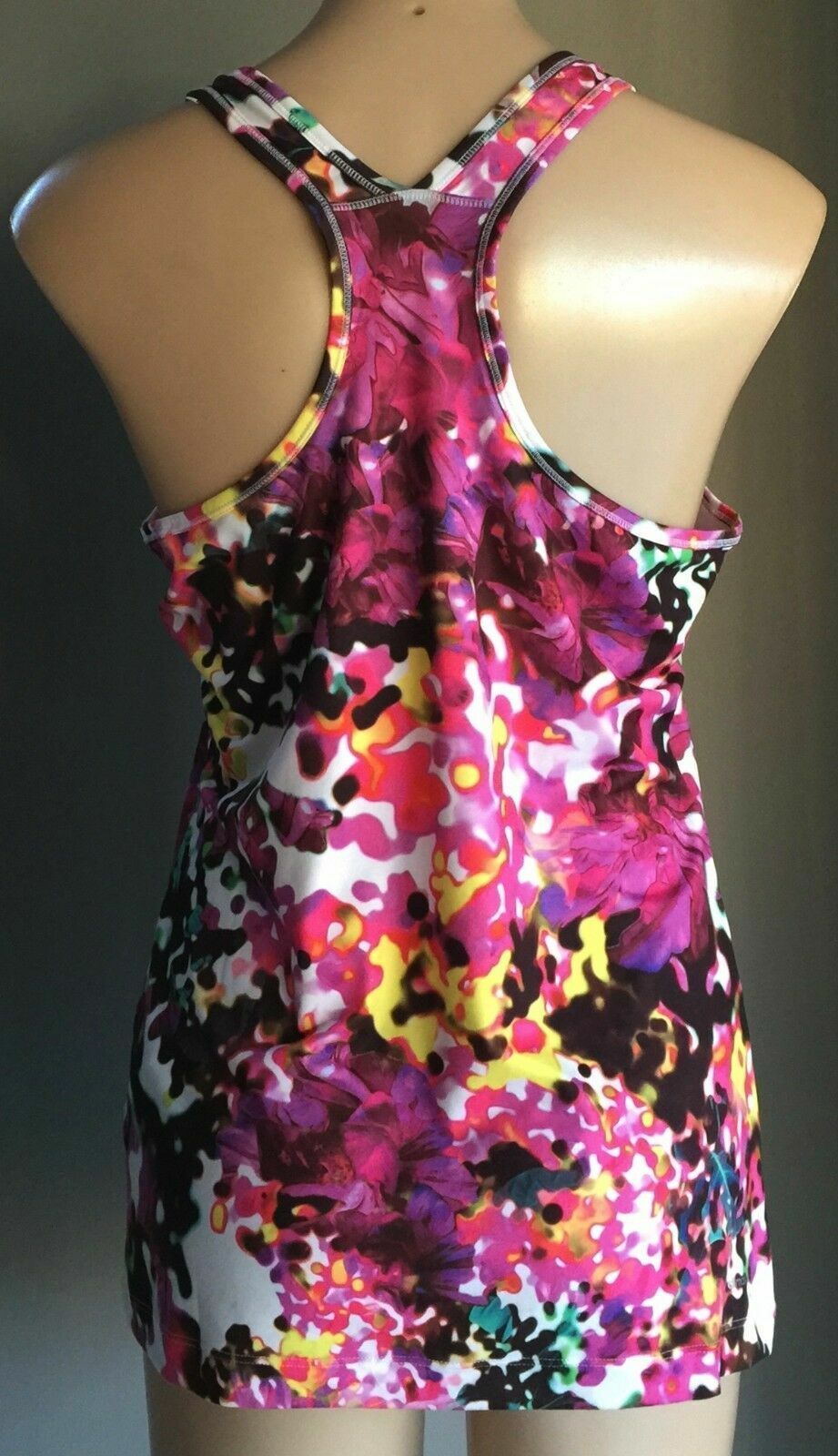 ADIDAS Shock Tank Top Pink Colourful Floral Print Ladies Size S 10 NEW