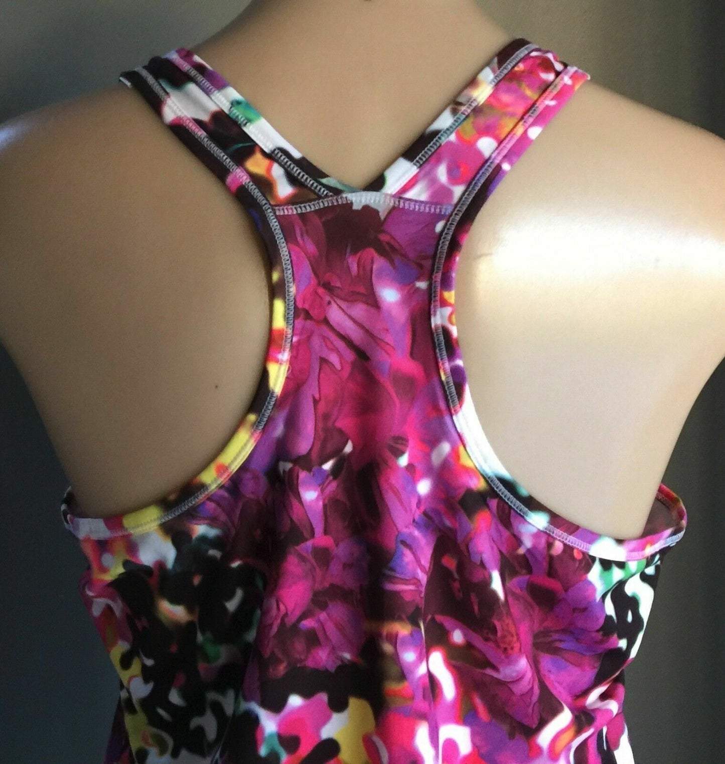 ADIDAS Shock Tank Top Pink Colourful Floral Print Ladies Size S 10 NEW