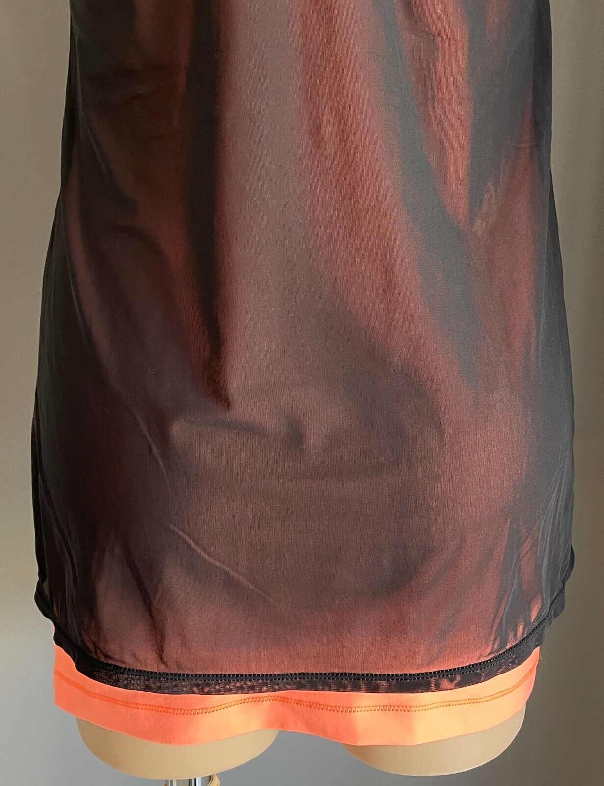 ADIDAS Tank Top Black Mesh Orange Racer Back Fitted Stretch Active Sport Sz M 12