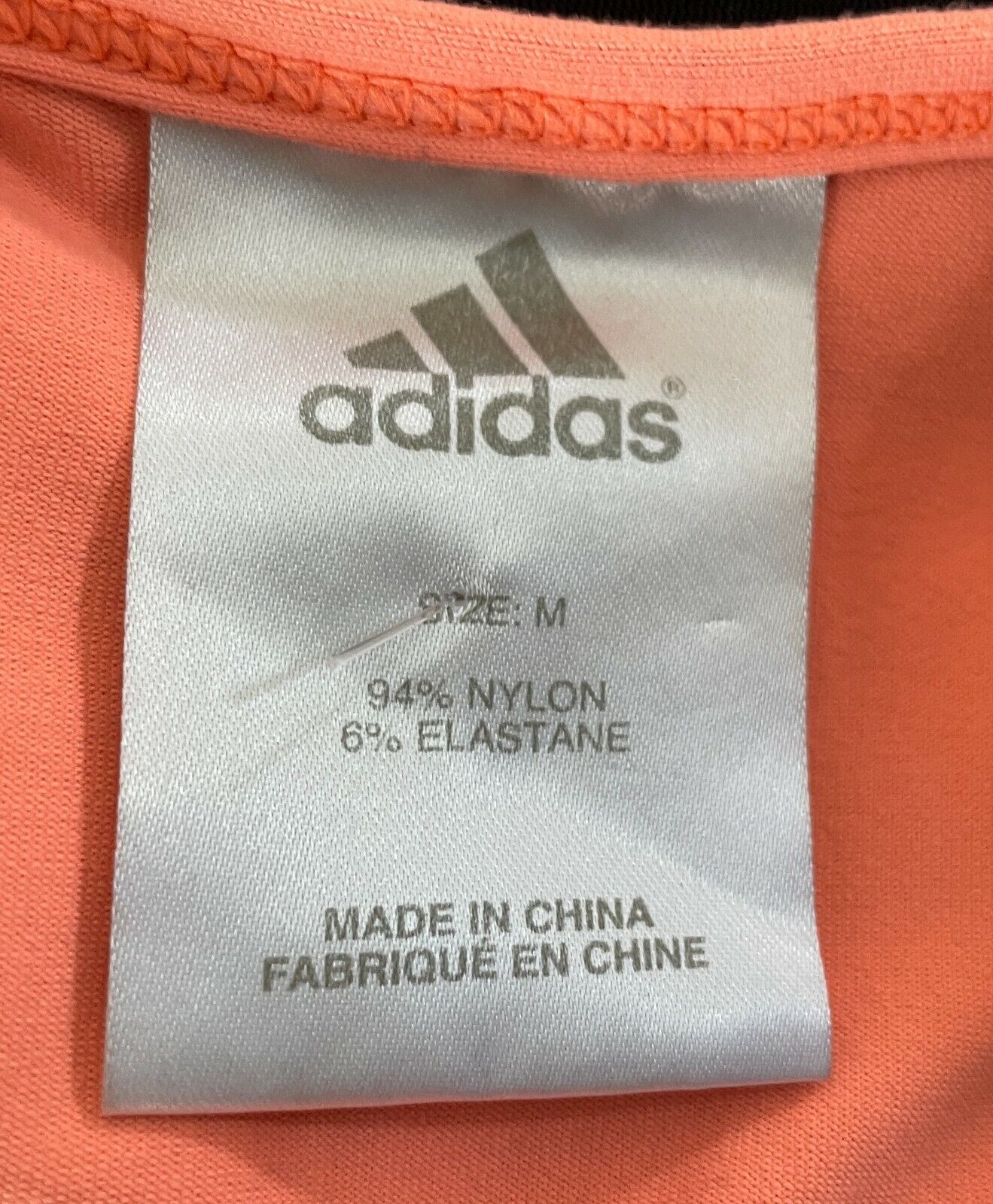 ADIDAS Tank Top Black Mesh Orange Racer Back Fitted Stretch Active Sport Sz M 12