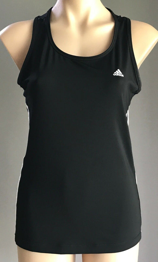 ADIDAS Tank Top Black "Climalite" Racer Back Running Training Sports Size 10 Gym