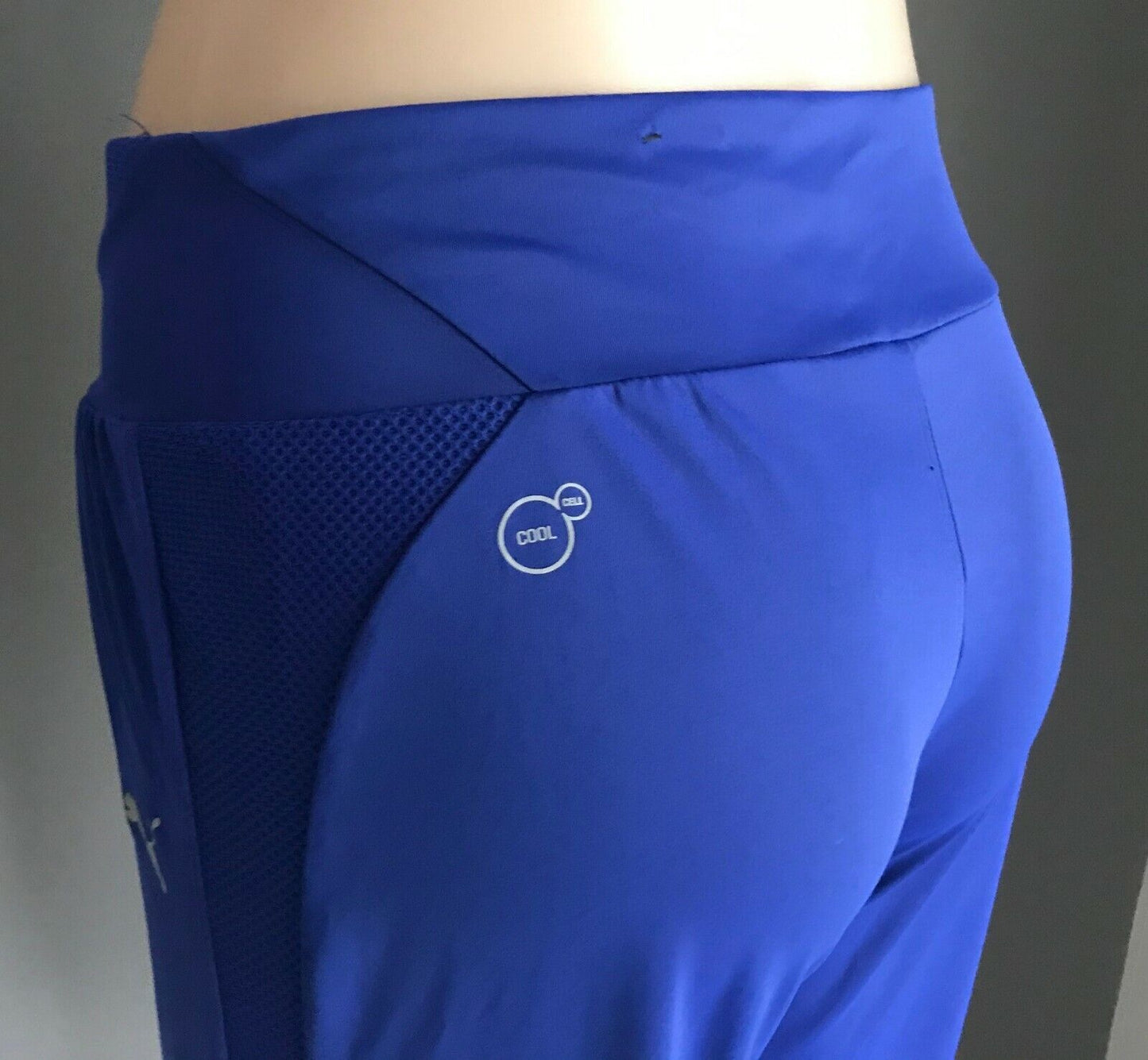 PUMA TP Leggings Capri Cell Cuffed Cobalt Blue Cool Gym Activewear Sz 10 NEW