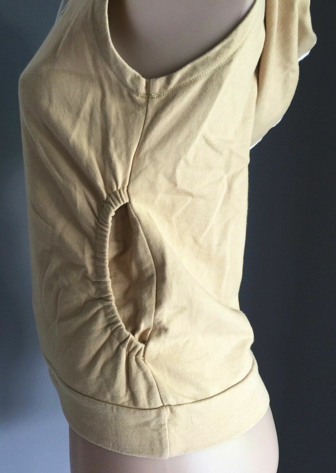 PUMA Hoodie Light Mustard Sporty Sleeveless Hooded Top Logo Ladies Size 8 10