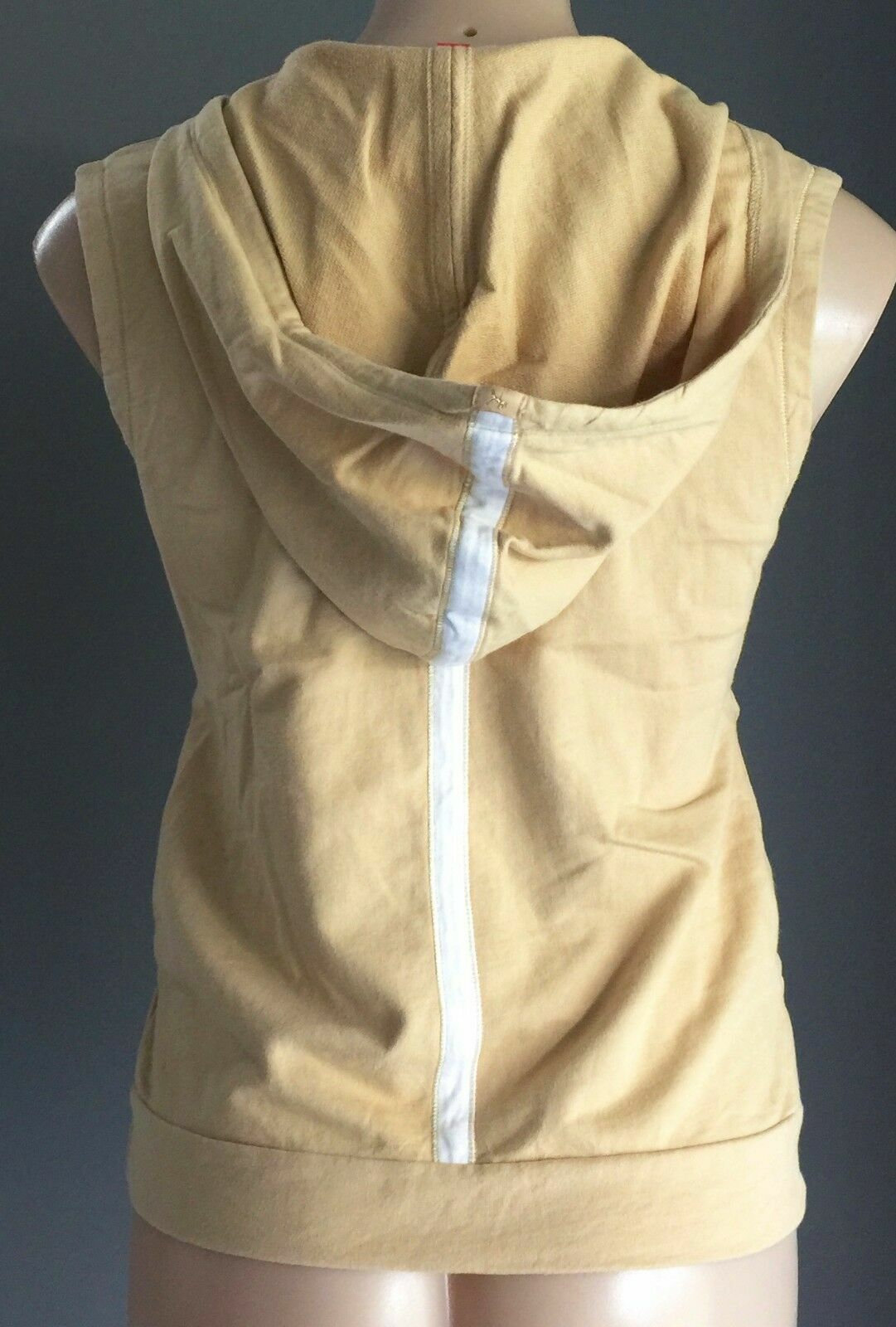 PUMA Hoodie Light Mustard Sporty Sleeveless Hooded Top Logo Ladies Size 8 10