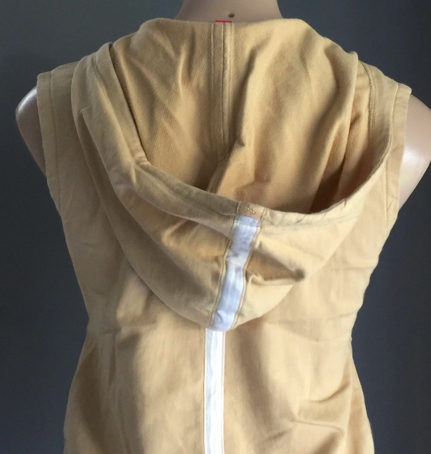 PUMA Hoodie Light Mustard Sporty Sleeveless Hooded Top Logo Ladies Size 8 10