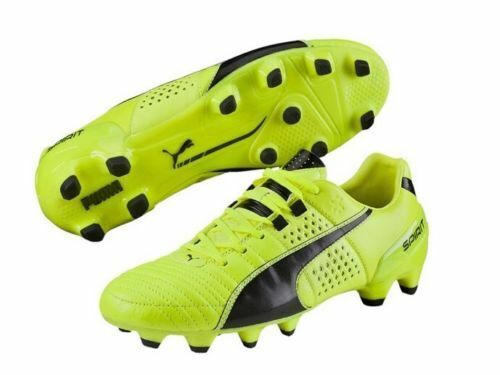 PUMA Spirit II FG Mens Size UK 8 Soccer Boots Football Safety Yellow Black NEW