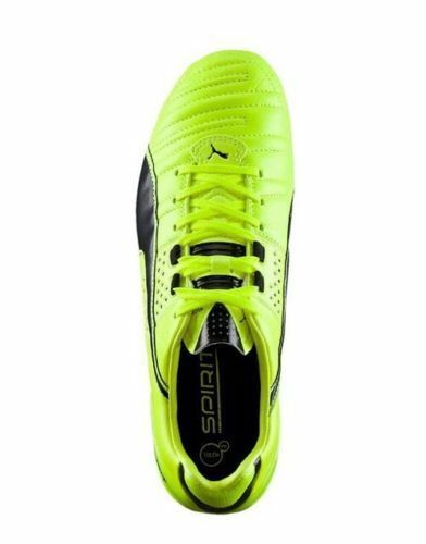 PUMA Spirit II FG Mens Size UK 8 Soccer Boots Football Safety Yellow Black NEW