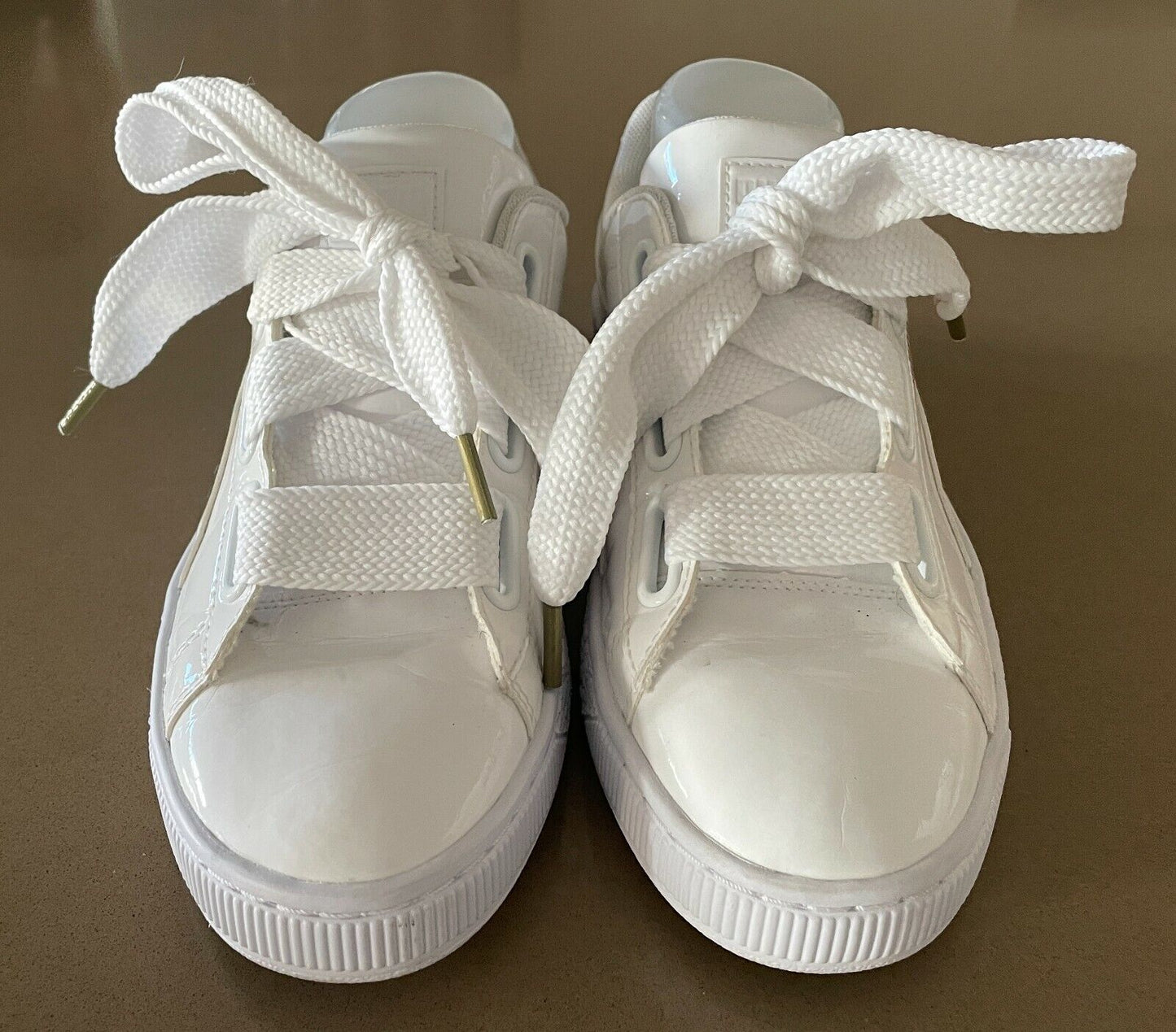 PUMA  "Basket Love" Sneakers White Patent Casual Shoes UK6 EU 39 US 8.5 25cm NEW