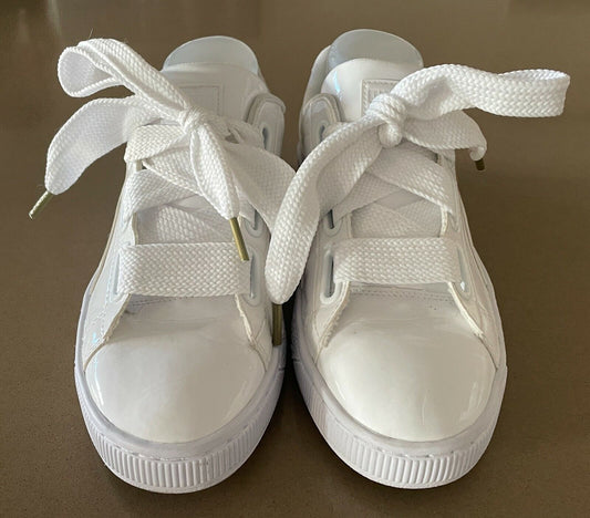 PUMA  "Basket Love" Sneakers White Patent Casual Shoes UK6 EU 39 US 8.5 25cm NEW