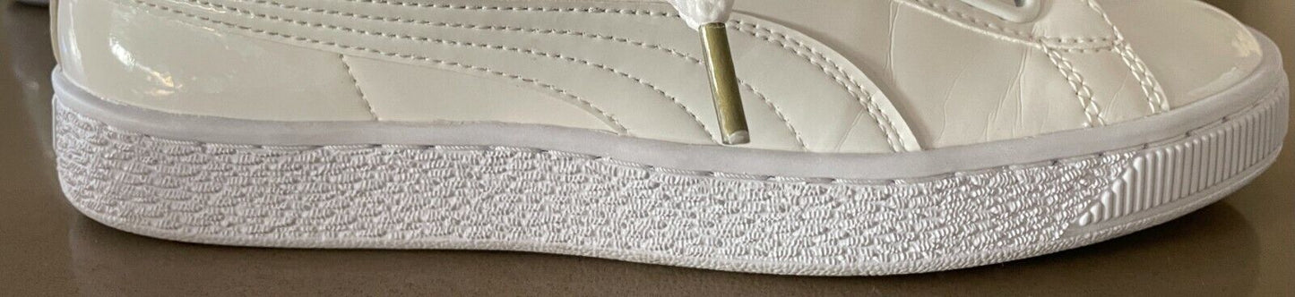 PUMA  "Basket Love" Sneakers White Patent Casual Shoes UK6 EU 39 US 8.5 25cm NEW
