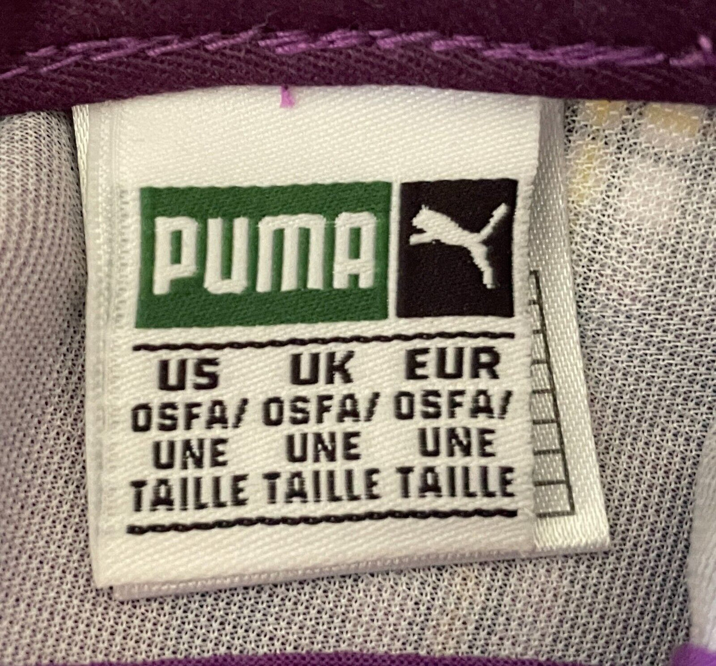 PUMA Purple Check Military Cadet Style Cap Hat  Adjustable OSFA Embroidered Logo