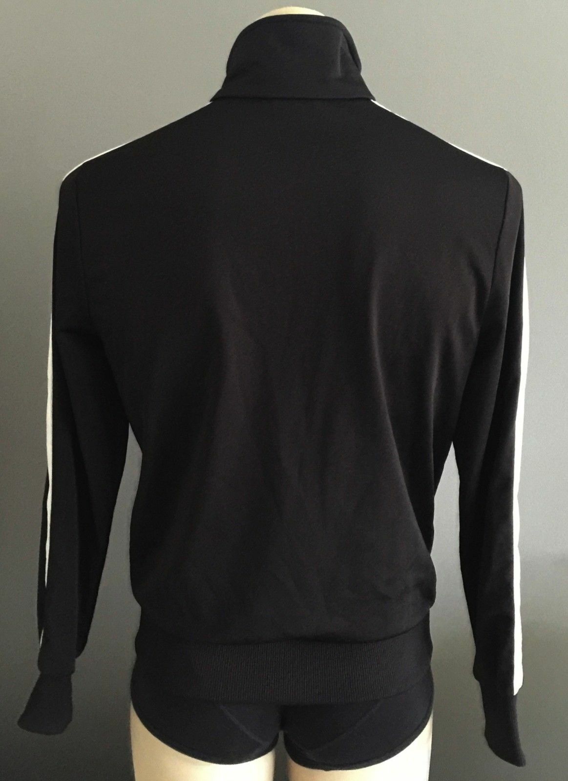 PUMA Zip Front Track Jacket Black w White Trim Mens Size S Sport Active