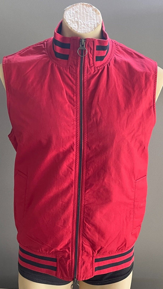 M J BALE Voyager Collection Mens Size M Red Navy Dray Gilet Vest Jacket Full Zip