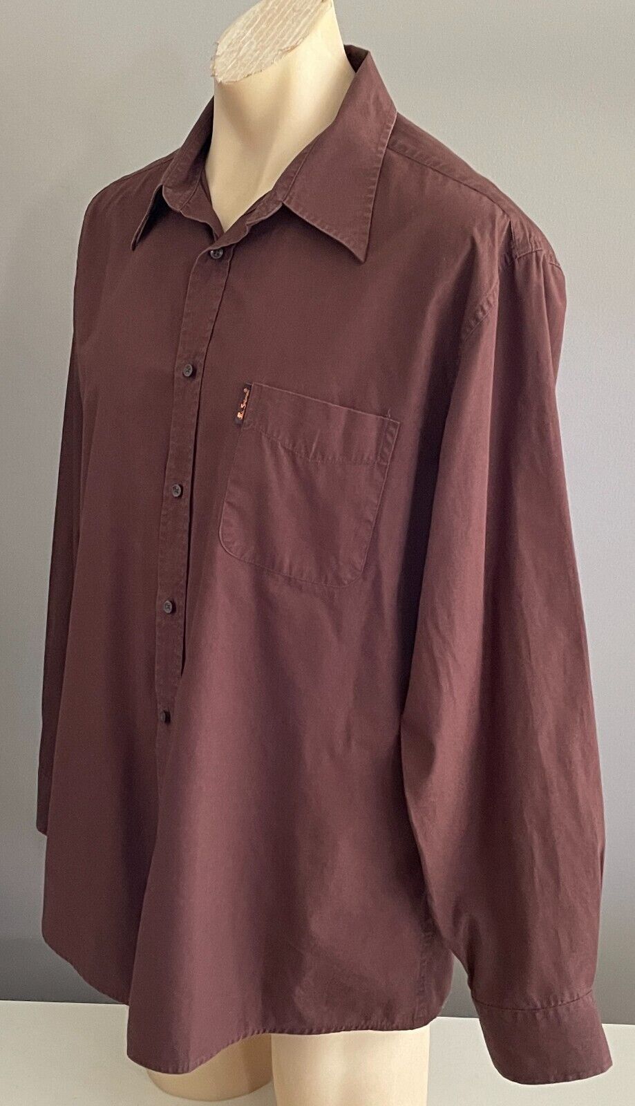 BEN SHERMAN Shirt Brown Long Sleeve Button Front Mens Size 4 XL XXXXL