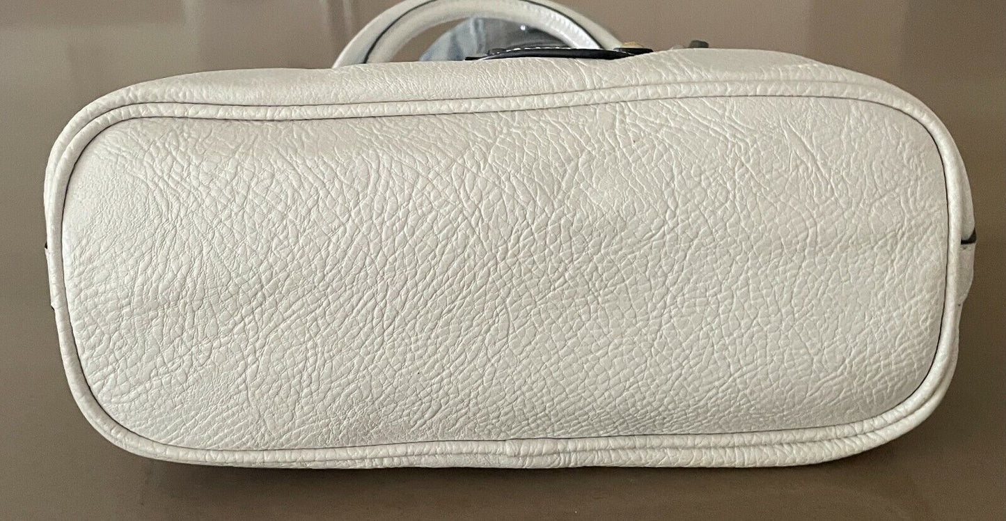 GUESS Shoulder Bag Off White Pebble Look Pleather Tote w Stud Trim w defect NEW