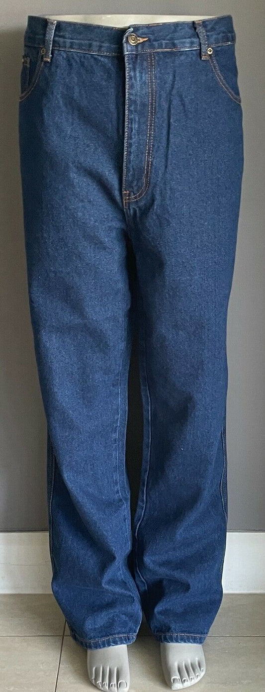BISLEY WORKWEAR "Rough Rider" Jeans Blue Denim Full Length Mens Size 112R NEW