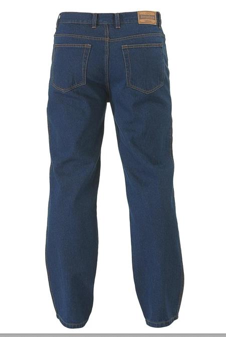 BISLEY WORKWEAR "Rough Rider" Jeans Blue Denim Full Length Mens Size 112R NEW