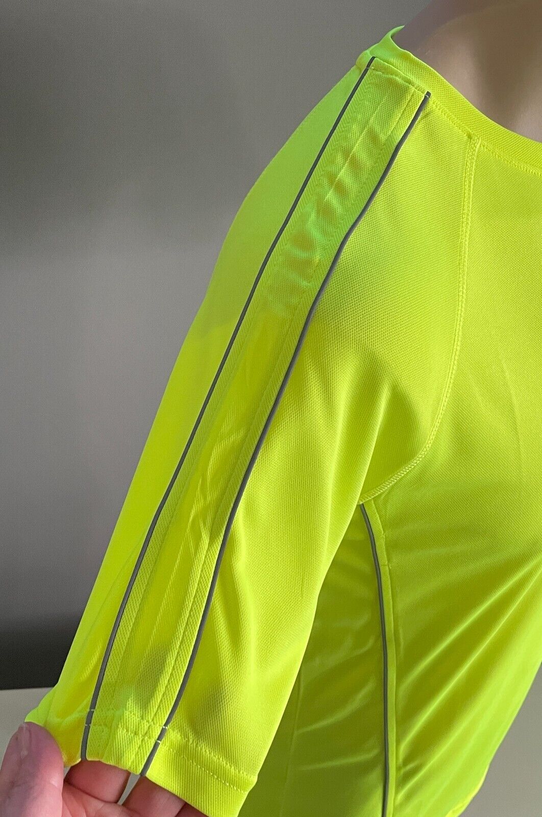 BISLEY Hi Vis Yellow Cool Mesh Short Sleeve Tee Reflective Piping Size S Unisex