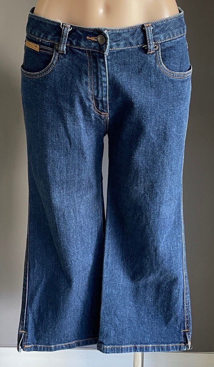 THOMAS COOK Blue Denim Jeans Wide Leg Crop Pants Western Ladies Size 12 NEW