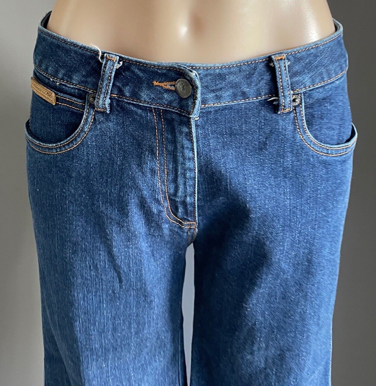 THOMAS COOK Blue Denim Jeans Wide Leg Crop Pants Western Ladies Size 12 NEW