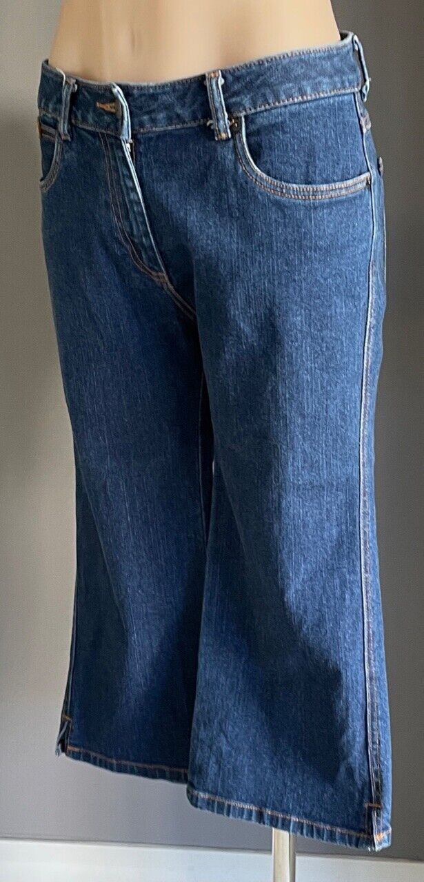 THOMAS COOK Blue Denim Jeans Wide Leg Crop Pants Western Ladies Size 12 NEW