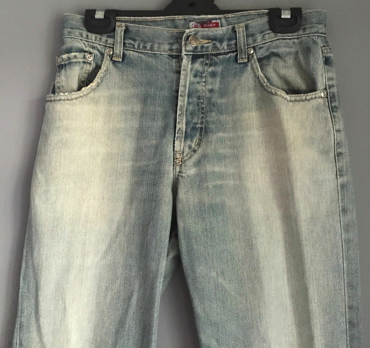 Mens LEE Jeans Faded SLOUCH Straight Leg Denim Size 77 30 cm Waist Well Loved